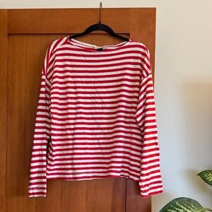 Universal Thread Red and White Striped Top